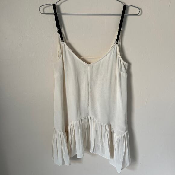 ASOS Cream Sheer Flowy Tank with Adjustable Straps Size 6 - Picture 4 of 7